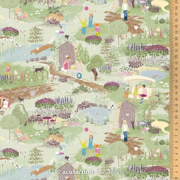 Baumwollstoff - Acufactum - Gartenträume - 40 x 75 cm